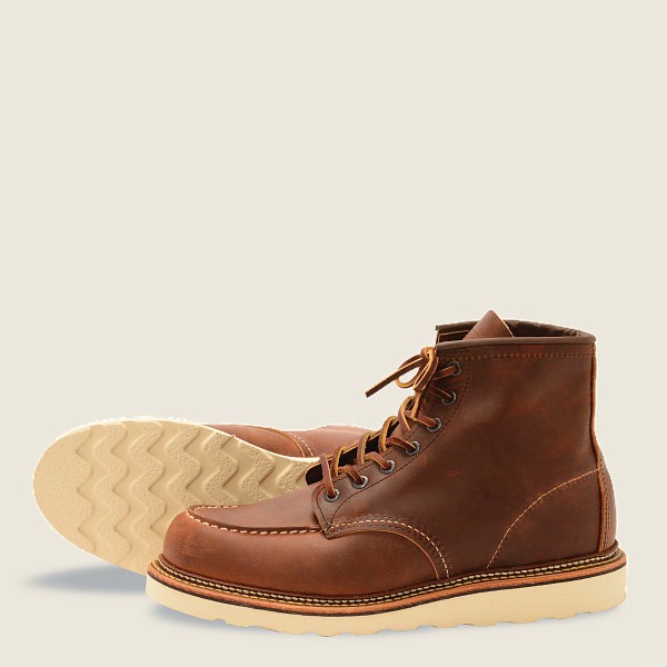 Red Wing Heritage Bot Erkek - Classic Moc - 6-Inchr Rough & Tough Deri - Kahverengi - 49XUVZEGS